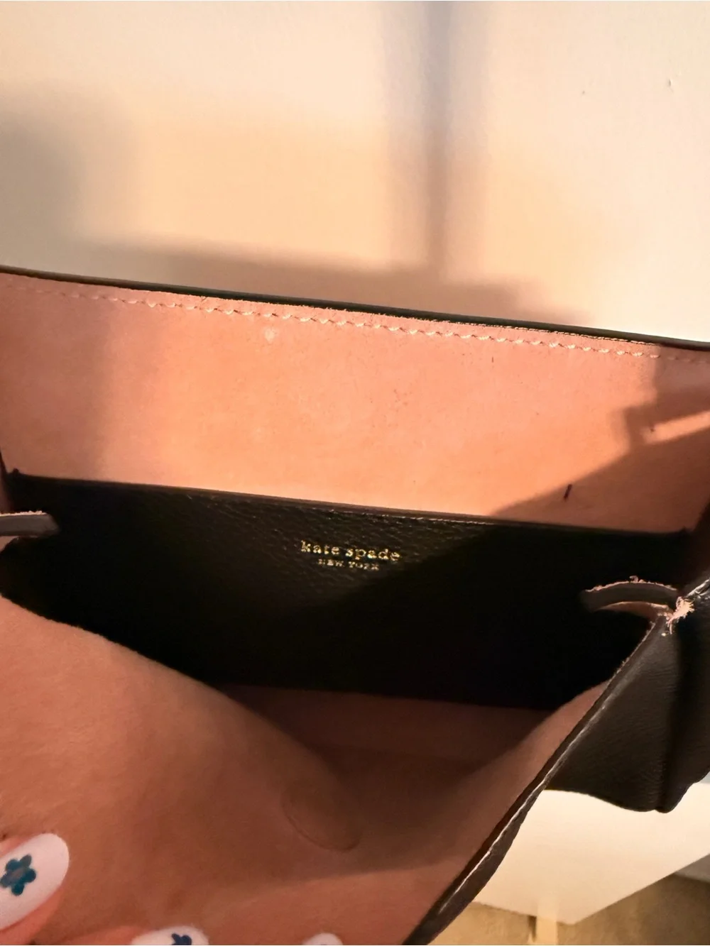 kate spade Black Pebbled Leather Crossbody with Bow Accent